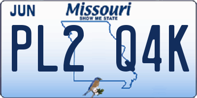 MO license plate PL2Q4K