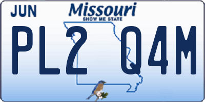 MO license plate PL2Q4M