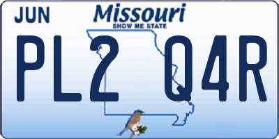 MO license plate PL2Q4R