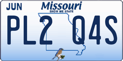 MO license plate PL2Q4S