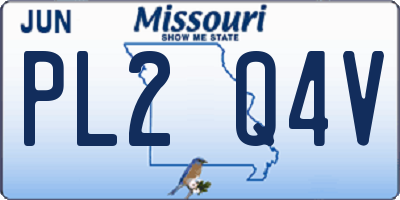 MO license plate PL2Q4V