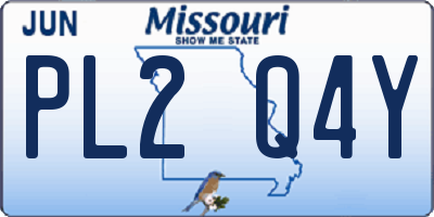 MO license plate PL2Q4Y