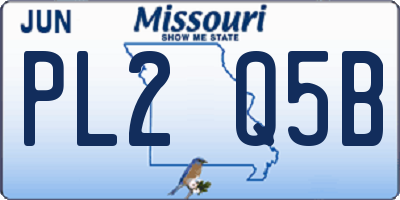 MO license plate PL2Q5B