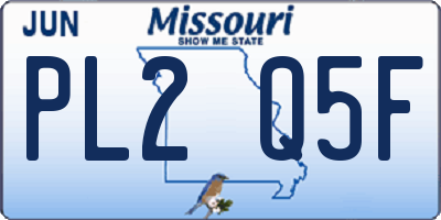 MO license plate PL2Q5F