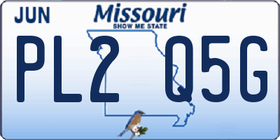 MO license plate PL2Q5G