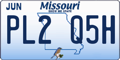 MO license plate PL2Q5H