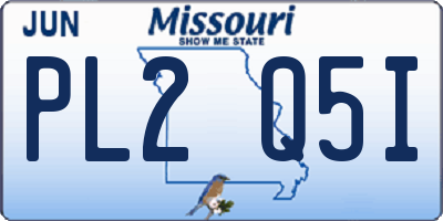 MO license plate PL2Q5I