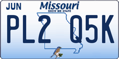 MO license plate PL2Q5K