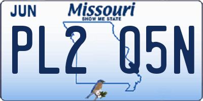 MO license plate PL2Q5N