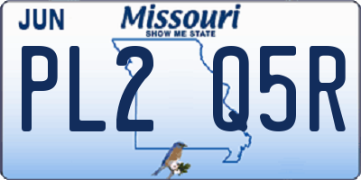 MO license plate PL2Q5R