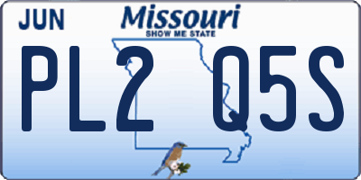 MO license plate PL2Q5S
