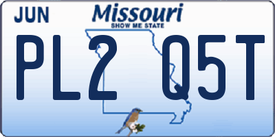 MO license plate PL2Q5T