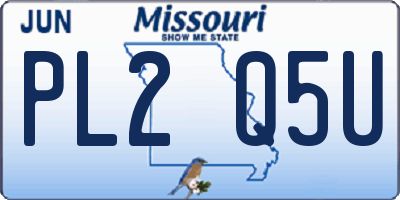 MO license plate PL2Q5U