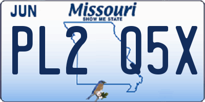 MO license plate PL2Q5X