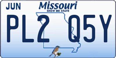 MO license plate PL2Q5Y