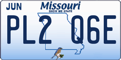 MO license plate PL2Q6E