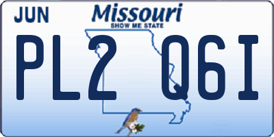 MO license plate PL2Q6I