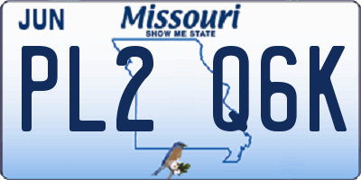 MO license plate PL2Q6K