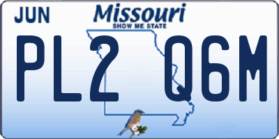 MO license plate PL2Q6M