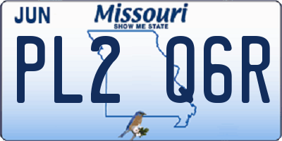 MO license plate PL2Q6R