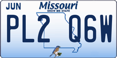 MO license plate PL2Q6W
