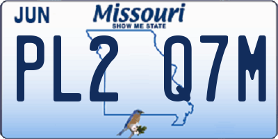 MO license plate PL2Q7M