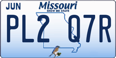 MO license plate PL2Q7R