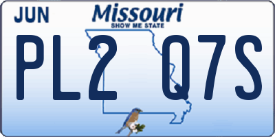 MO license plate PL2Q7S