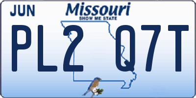 MO license plate PL2Q7T