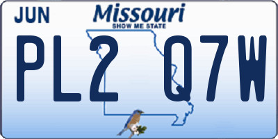 MO license plate PL2Q7W