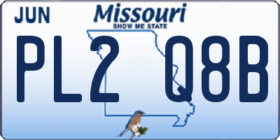 MO license plate PL2Q8B