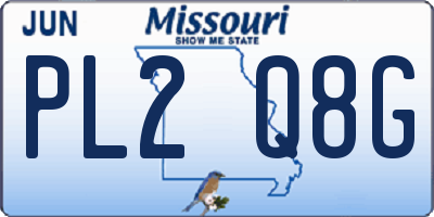 MO license plate PL2Q8G