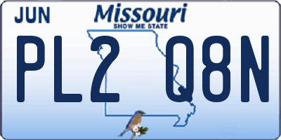 MO license plate PL2Q8N