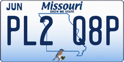 MO license plate PL2Q8P