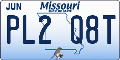MO license plate PL2Q8T