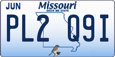 MO license plate PL2Q9I
