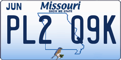 MO license plate PL2Q9K