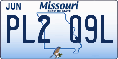 MO license plate PL2Q9L