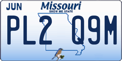 MO license plate PL2Q9M