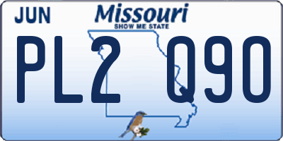 MO license plate PL2Q9O