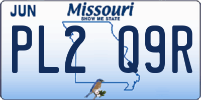 MO license plate PL2Q9R