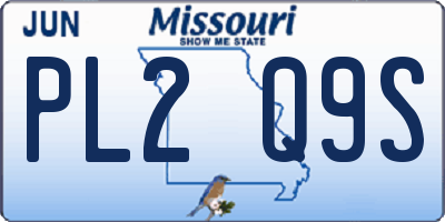MO license plate PL2Q9S