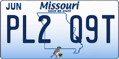 MO license plate PL2Q9T
