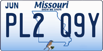 MO license plate PL2Q9Y