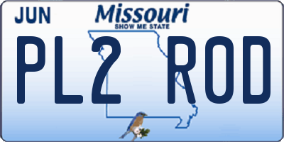 MO license plate PL2R0D