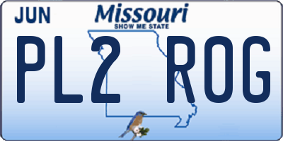 MO license plate PL2R0G