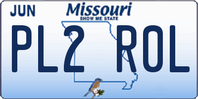 MO license plate PL2R0L