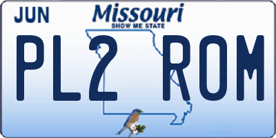 MO license plate PL2R0M
