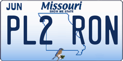 MO license plate PL2R0N