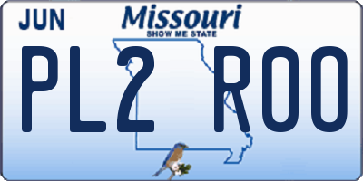 MO license plate PL2R0O
